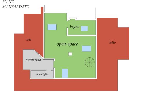 planimetria piano mansardato
